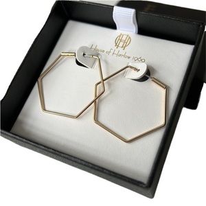 House Of Harlow 1960 Hexagon Hoop Earrings